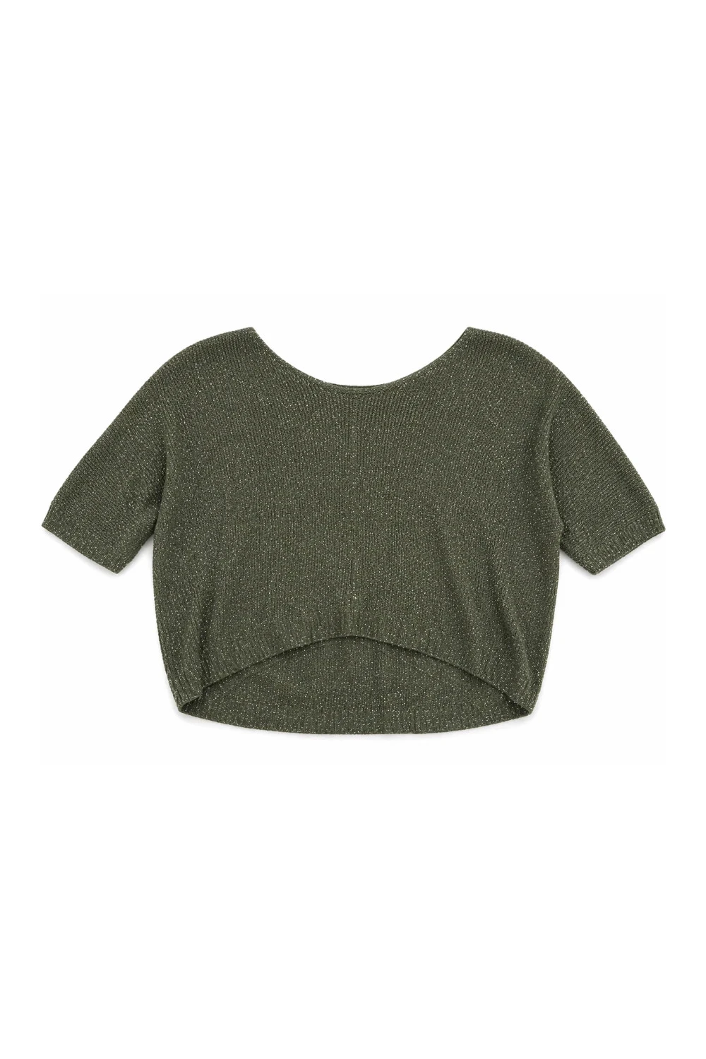 Pull vert en maille – Cropped – Taille M/L – photo 2